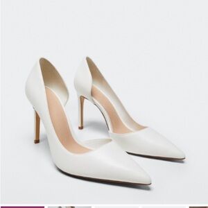 Mango Women's Cream Pointed Heels